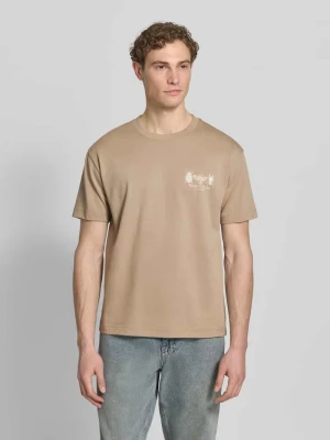 T-shirt o kroju relaxed fit z czystej bawełny Marc O'Polo Średnioszary