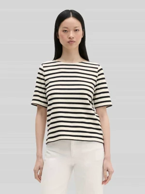 T-shirt o kroju relaxed fit z czystej bawełny Marc O'Polo Granatowy