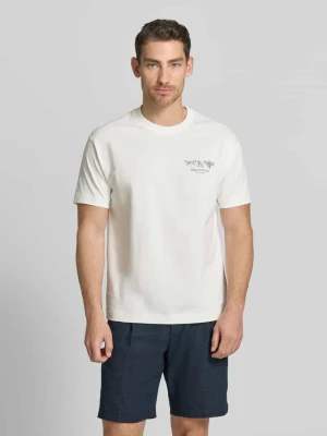 t-shirt o kroju relaxed fit z czystej bawełny Marc O'Polo Biały