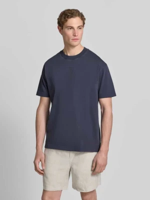 t-shirt o kroju relaxed fit z czystej bawełny Marc O'Polo Niebieski