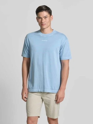 t-shirt o kroju relaxed fit z czystej bawełny Marc O'Polo Jasnoniebieski
