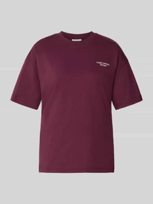 t-shirt o kroju relaxed fit z czystej bawełny Marc O'Polo Bordowy