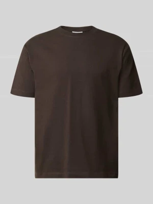 t-shirt o kroju relaxed fit z czystej bawełny Marc O'Polo Czekoladowy