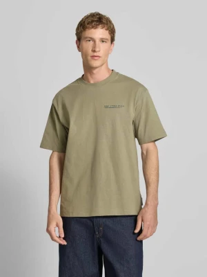 t-shirt o kroju relaxed fit z czystej bawełny Marc O'Polo Khaki