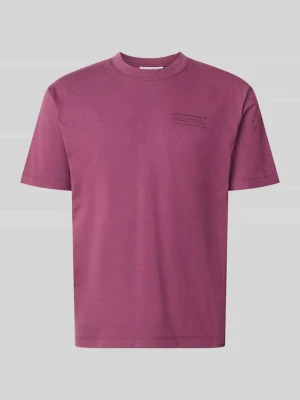 t-shirt o kroju relaxed fit z czystej bawełny Marc O'Polo Śliwkowy