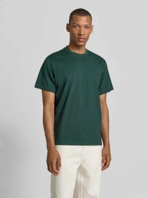t-shirt o kroju relaxed fit z czystej bawełny model 'ASPEN' Selected Homme Ciemnozielony