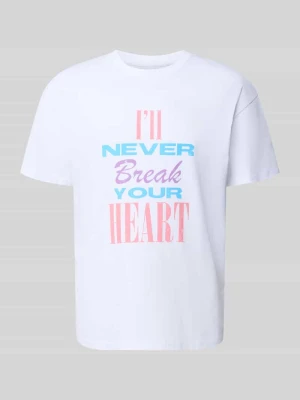 T-shirt o kroju relaxed fit z czystej bawełny model 'Backstreet Boys' Mister Tee Biały