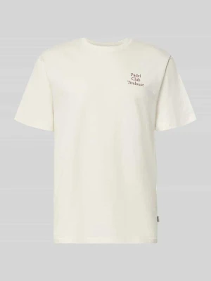 T-shirt o kroju relaxed fit z czystej bawełny model 'CAP' Only & Sons Złamany biały