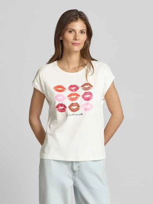 T-shirt o kroju relaxed fit z czystej bawełny model ‘CYSMA’ Vero Moda