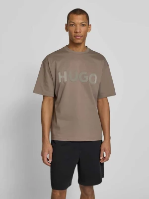 t-shirt o kroju relaxed fit z czystej bawełny model 'DINKEE' HUGO