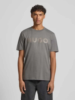 t-shirt o kroju relaxed fit z czystej bawełny model 'DULIVIO' Hugo Średnioszary