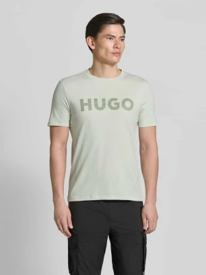 t-shirt o kroju relaxed fit z czystej bawełny model 'DULIVIO' Hugo Miętowy