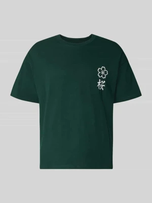 t-shirt o kroju relaxed fit z czystej bawełny model "DYLAN" Jack&Jones Ciemnozielony