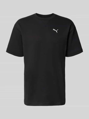 t-shirt o kroju relaxed fit z czystej bawełny model 'ESS ELEVATED' Puma Czarny