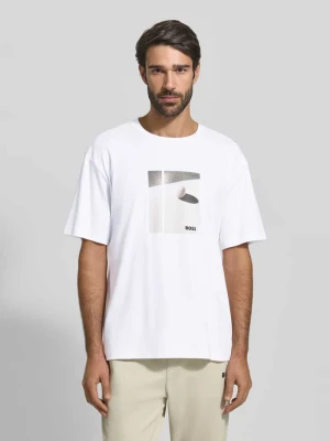 T-shirt o kroju relaxed fit z czystej bawełny model ‘JOIN’ Boss Biały