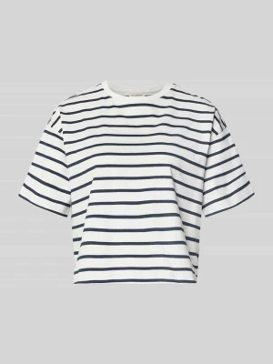 t-shirt o kroju relaxed fit z czystej bawełny model 'Leana' MSCH Copenhagen Biały