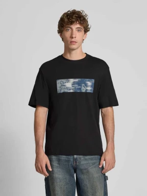 T-shirt o kroju relaxed fit z czystej bawełny model ‘NAPOLUX’ Hugo Blue