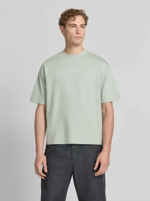 t-shirt o kroju relaxed fit z czystej bawełny model 'NORMAN' Selected Limonkowy