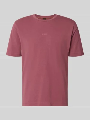 t-shirt o kroju relaxed fit z czystej bawełny model 'TCHUP' Boss Bordowy