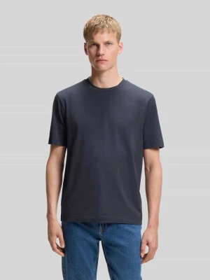 t-shirt o kroju relaxed fit z czystej bawełny model 'TCHUP' Boss Granatowy