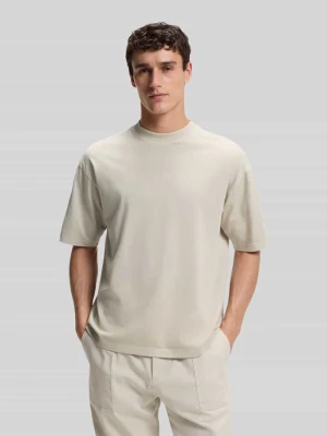 T-shirt o kroju relaxed fit z czystej bawełny model 'TE_TILE' Boss Beżowy