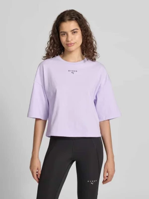 t-shirt o kroju relaxed fit z czystej bawełny Puma Jasnofioletowy