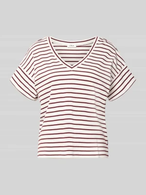 T-shirt o kroju relaxed fit z czystej bawełny s.Oliver Bordowy
