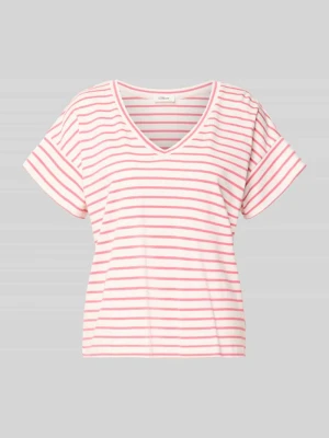 T-shirt o kroju relaxed fit z czystej bawełny s.Oliver Ciemnoczerwony