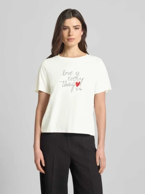 T-shirt o kroju relaxed fit z czystej bawełny Tom Tailor Złamany biały