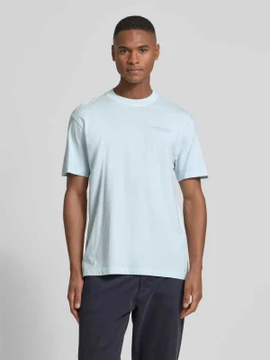 T-shirt o kroju relaxed fit z czystej bawełny Tom Tailor Jasnoniebieski