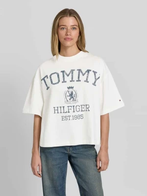 T-shirt o kroju relaxed fit z czystej bawełny Tommy Hilfiger Écru