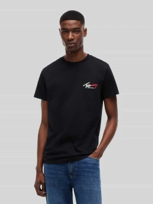 T-shirt o kroju slim fit z czystej bawełny Tommy Jeans Czarny