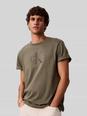 T-shirt o kroju relaxed fit z czystej bawełny z nadrukiem logo Calvin Klein Jeans