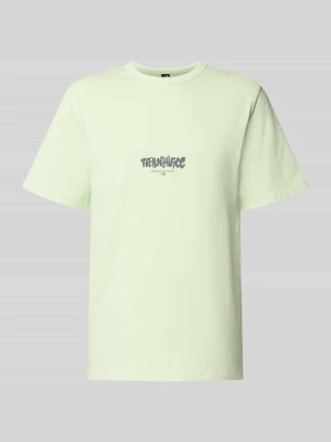 T-shirt o kroju relaxed fit z czystej bawełny z nadrukiem logo The North Face Neonowy żółty
