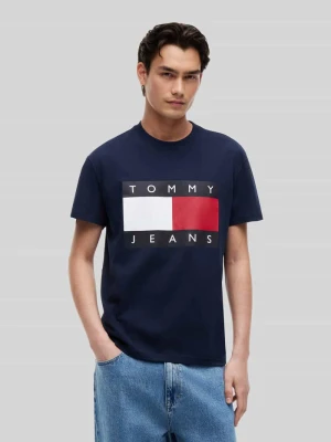 T-shirt o kroju relaxed fit z czystej bawełny z nadrukiem logo Tommy Jeans Granatowy