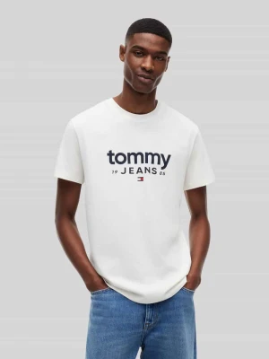 t-shirt o kroju relaxed fit z czystej bawełny z napisem z logo Tommy Jeans Biały
