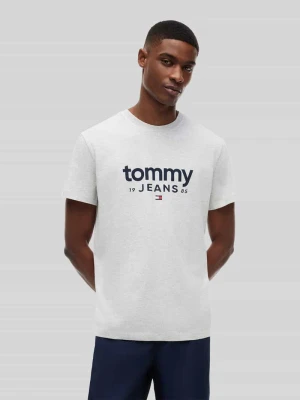 t-shirt o kroju relaxed fit z czystej bawełny z napisem z logo Tommy Jeans Jasnoszary melanż