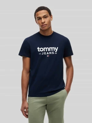 t-shirt o kroju relaxed fit z czystej bawełny z napisem z logo Tommy Jeans Granatowy