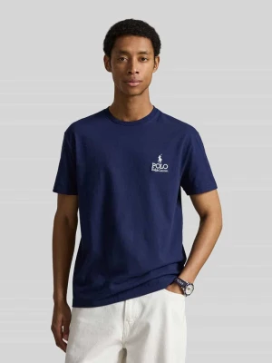 t-shirt o kroju relaxed fit z czystej bawełny z wyhaftowanym logo Polo Ralph Lauren Granatowy