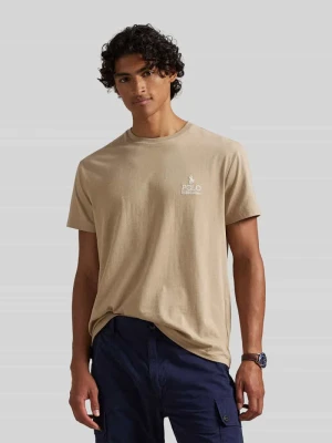 t-shirt o kroju relaxed fit z czystej bawełny z wyhaftowanym logo Polo Ralph Lauren Beżowy