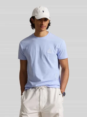 t-shirt o kroju relaxed fit z czystej bawełny z wyhaftowanym logo Polo Ralph Lauren Jasnoniebieski