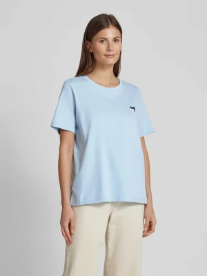 T-shirt o kroju relaxed fit z czystej bawełny z wyhaftowanym sercem s.Oliver RED LABEL