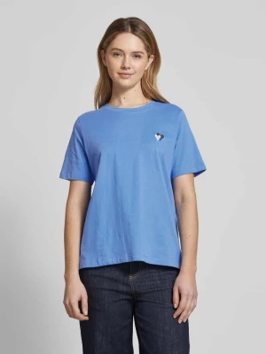 T-shirt o kroju relaxed fit z czystej bawełny z wyhaftowanym sercem s.Oliver RED LABEL
