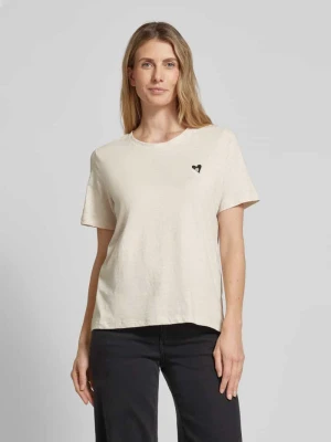 T-shirt o kroju relaxed fit z czystej bawełny z wyhaftowanym sercem s.Oliver RED LABEL