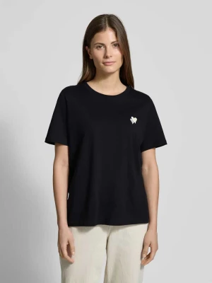 T-shirt o kroju relaxed fit z czystej bawełny z wyhaftowanym sercem s.Oliver RED LABEL