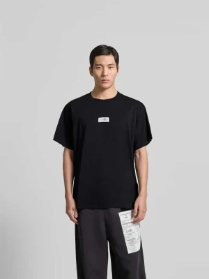 T-shirt o kroju relaxed fit z detalem z logo MM6 Maison Margiela Czarny