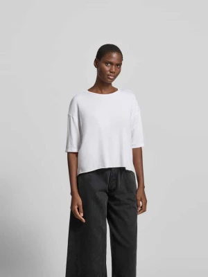 t-shirt o kroju relaxed fit z domieszką modalu Juvia Biały