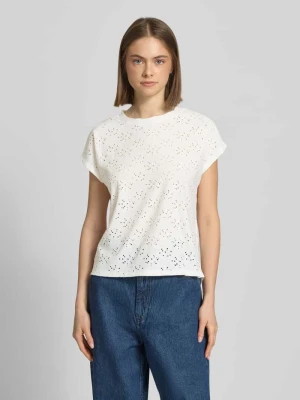 t-shirt o kroju relaxed fit z efektem podpalania model 'SMILLA' Only