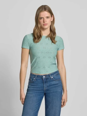 t-shirt o kroju relaxed fit z efektem podpalania model 'SMILLA' Only