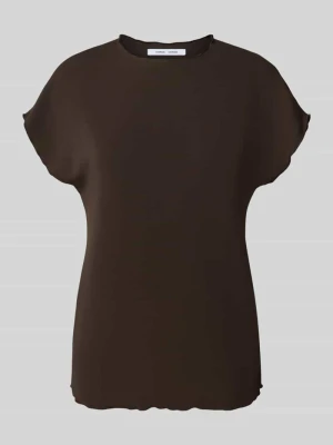 t-shirt o kroju relaxed fit z mieszanka wiskozy model 'Saumi' Samsøe Samsøe Czekoladowy
